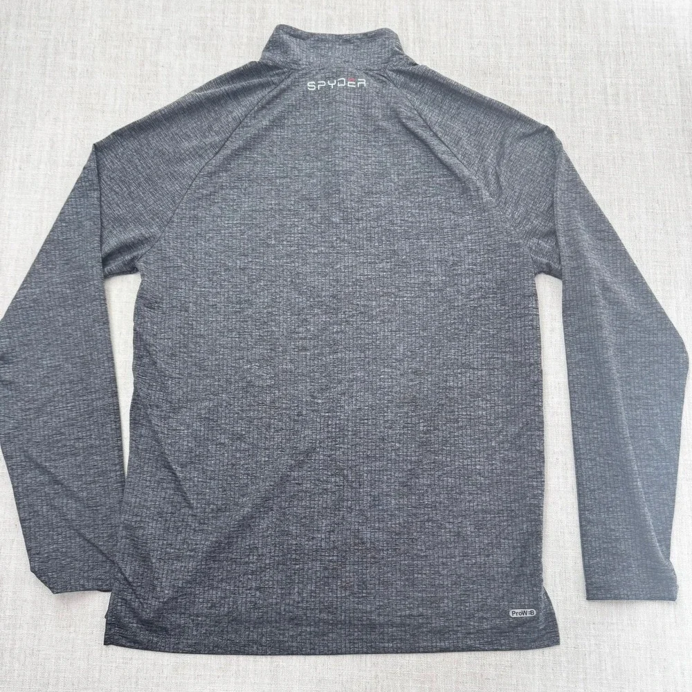 Spyder Mens ProW-B Quarter Zip Pullover Gray‎ Heather Active Top Large